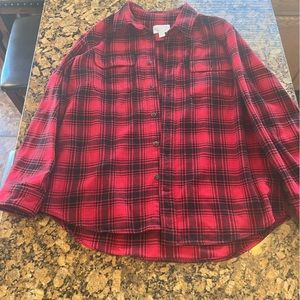 Men’s heavy flannel buffalo plaid shirt